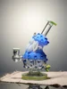 Lookah 8.5" Mini Cute  Monster Glass Dab Rig Wathet Side