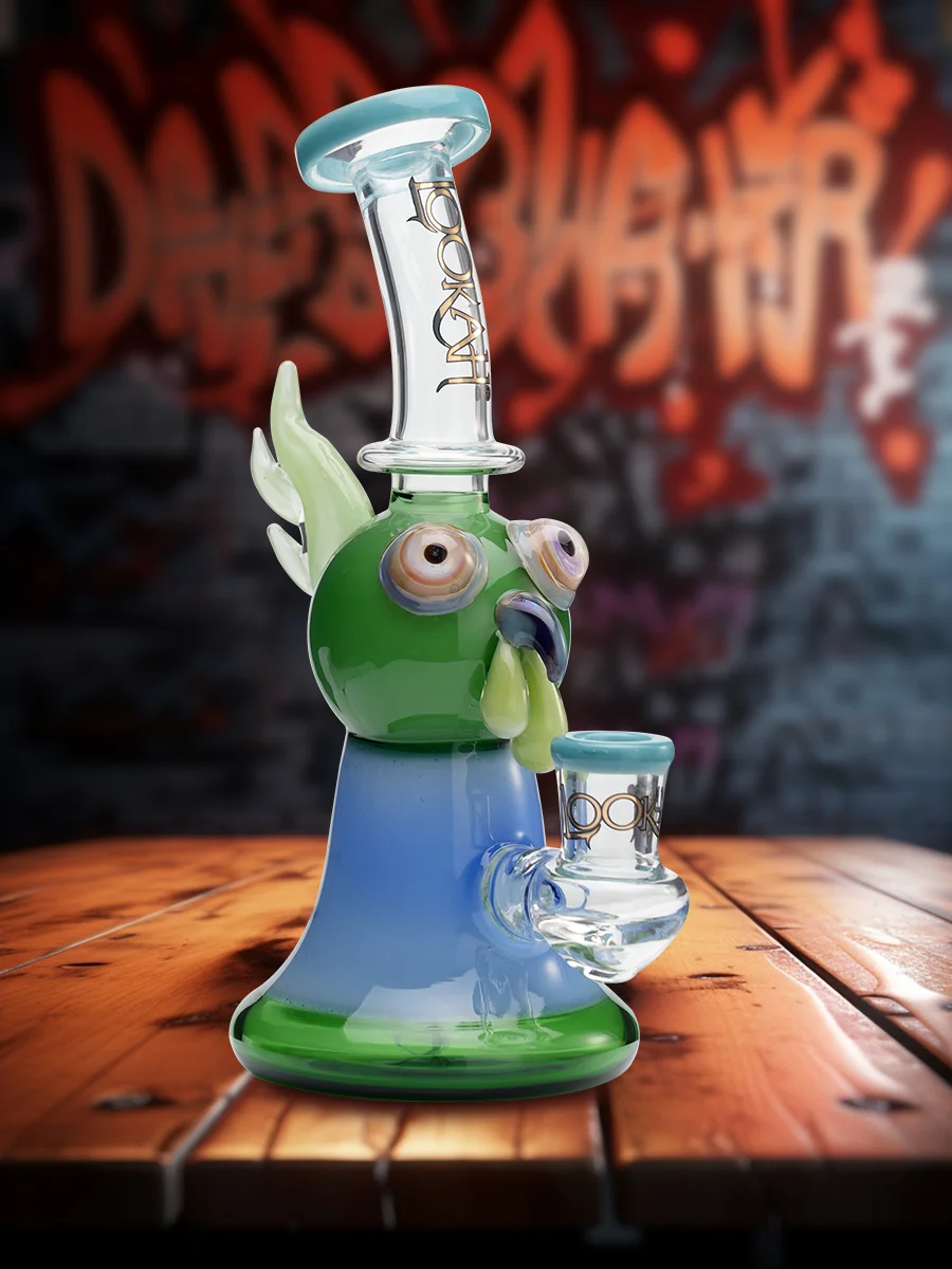 7.8" Cute Crested Head Dab Rig green 7.8" Cute Crested Head Dab Rig green