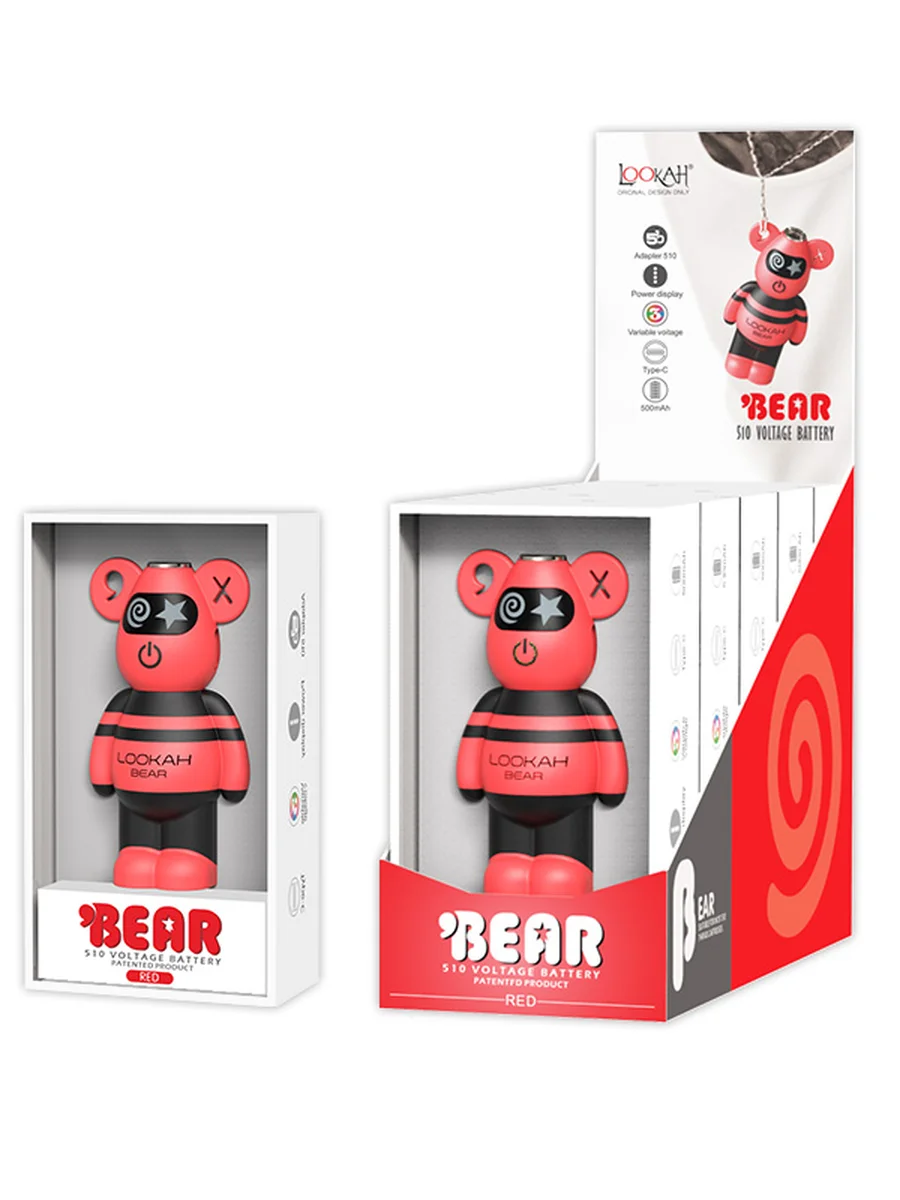 Lookah BEAR 510 Vape Battery red