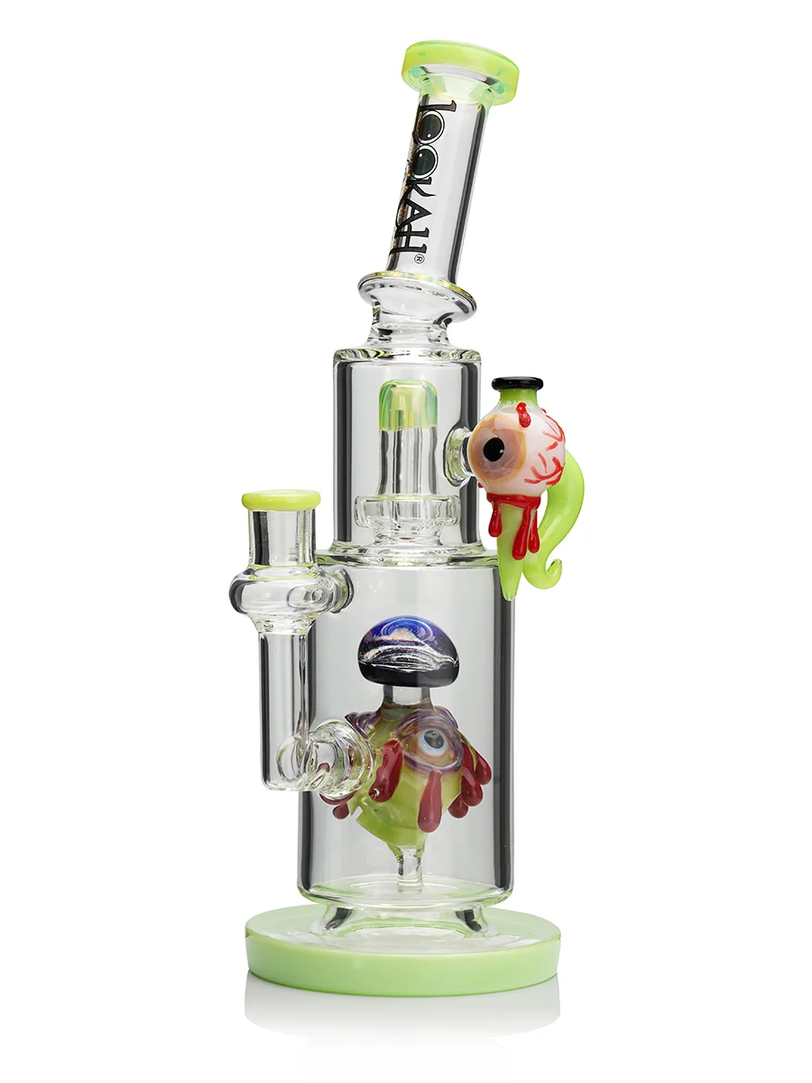 Lookah Bong Dual Chamber Evil Eye Water Pipe green Lookah Bong Dual Chamber Evil Eye Water Pipe green