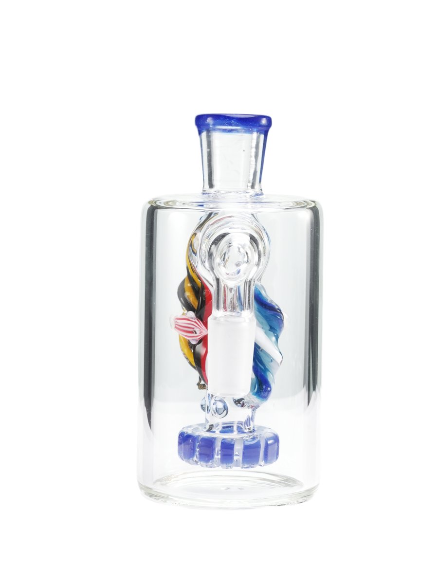 14mm 90 degree Joint Ash Catcher, Colors: Dark Blue, 8 image 14mm 90 degree Joint Ash Catcher, Colors: Dark Blue, 8 image