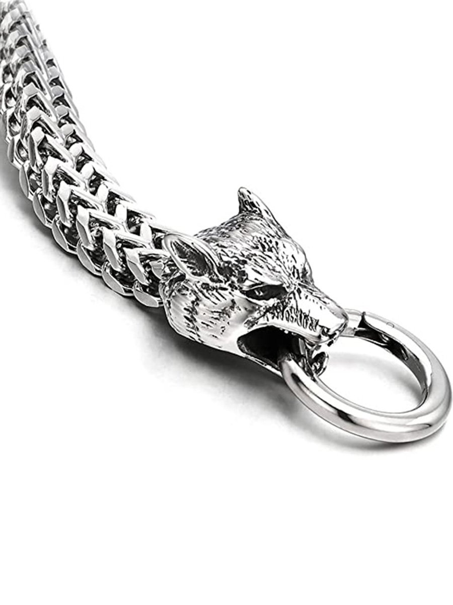 Wolf Head Bracelet Wristband, Size: 19CM, 5 image Wolf Head Bracelet Wristband, Size: 19CM, 5 image