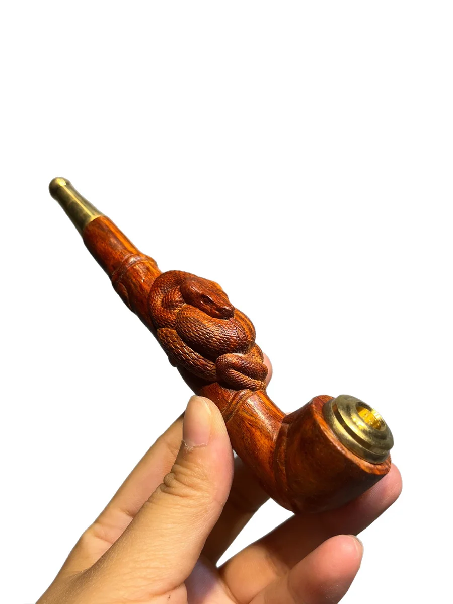 Rosewood Triangular Snake Pipe, Type: Rosewood, 2 image Rosewood Triangular Snake Pipe, Type: Rosewood, 2 image
