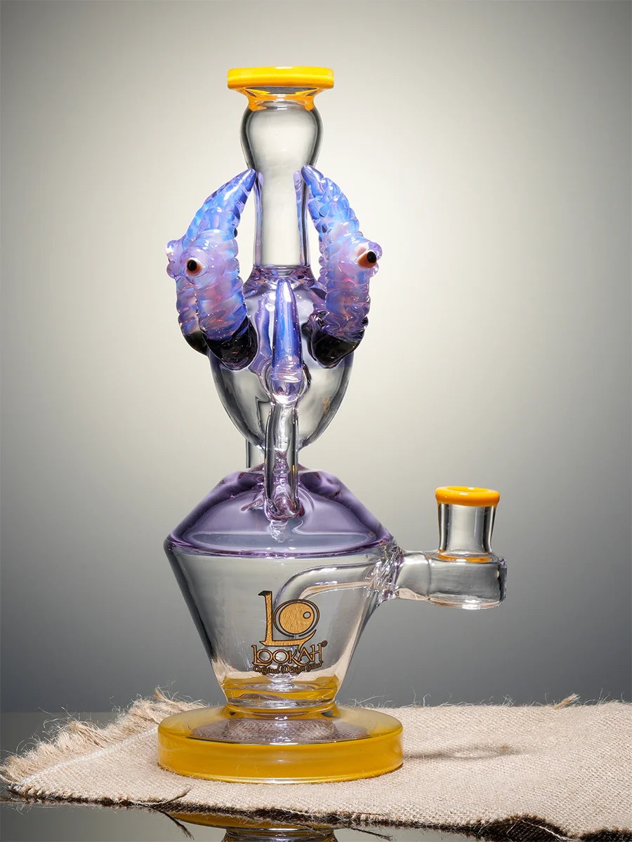 Lookah 10" Cool colorful Ox horn Glass Bong, Color: Green, 8 image Lookah 10" Cool colorful Ox horn Glass Bong, Color: Green, 8 image