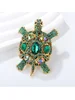 dark green Rhinestone Turtle Brooch