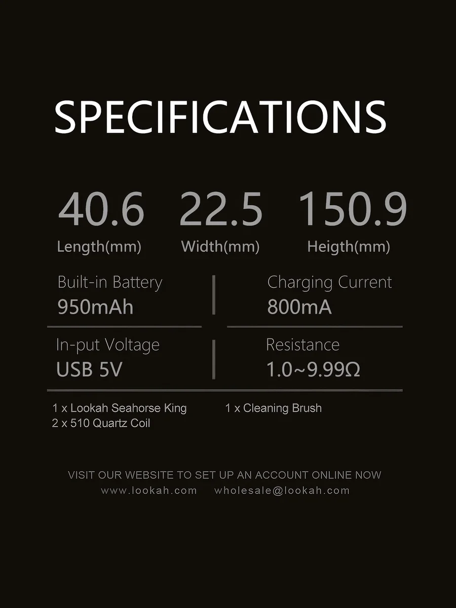 Seahorse King Electric Nectar Collector - Orange, Color: Orange, 9 image Seahorse King Electric Nectar Collector - Orange, Color: Orange, 9 image