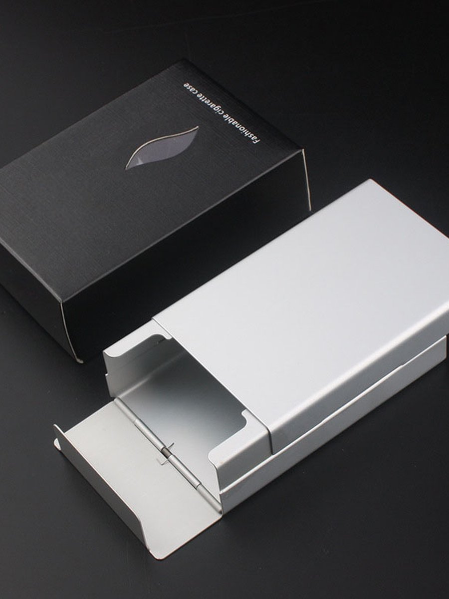 Aluminium Slider Cigarette Case, Color: Black, 2 image