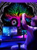 Tree of life Fluorescent Tapestry, Size: 90.55x70.87inch