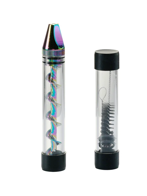 3 in 1 Twisty Glass Blunt Pipe, Color: Rainbow