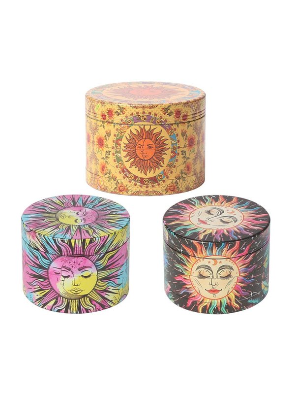 50mm Sun and Moon Pattern Herb Grinder 4 Layer