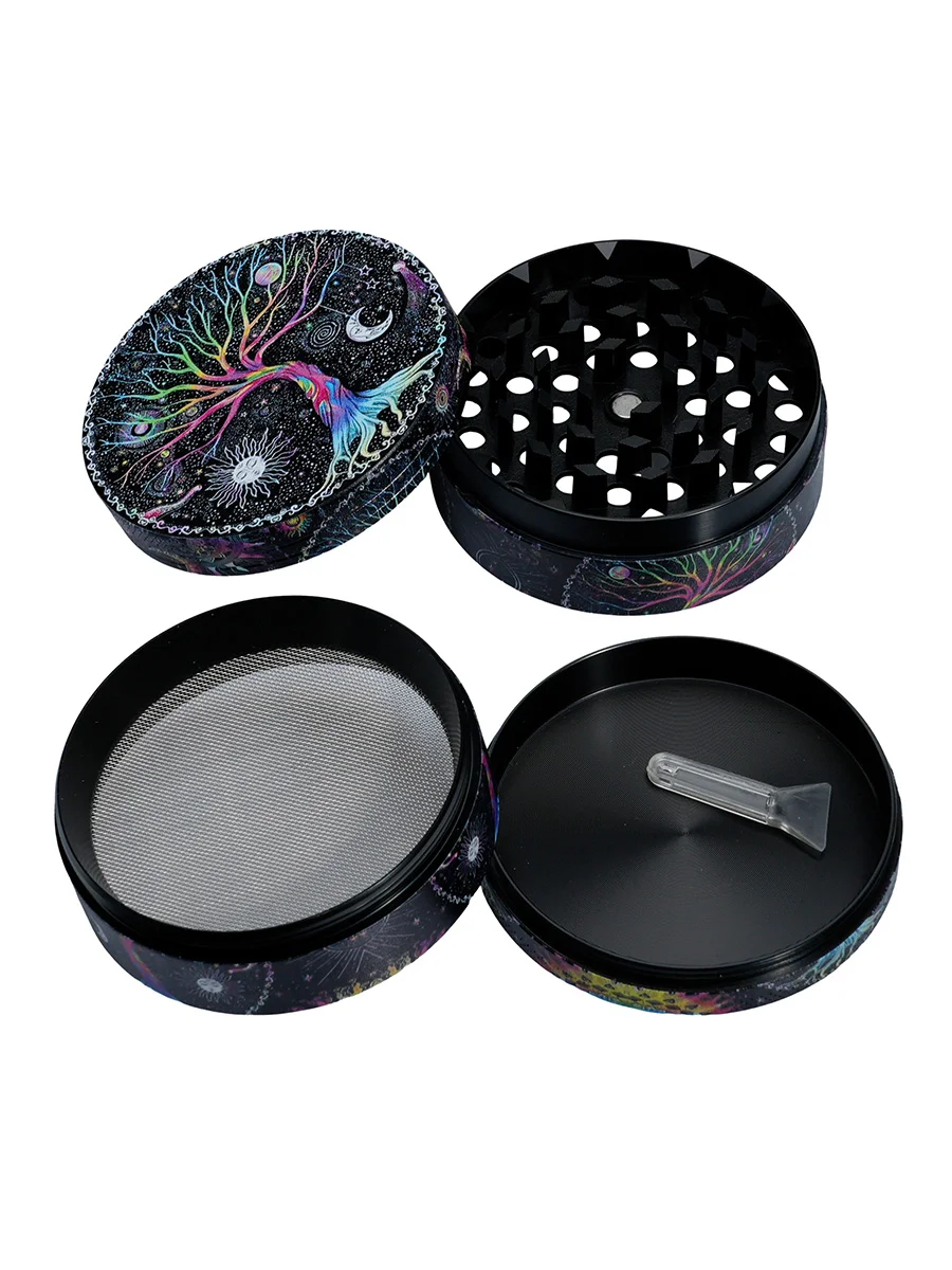 63MM 4 Piece Tree of Life Herb Grinder Model B, 4 image