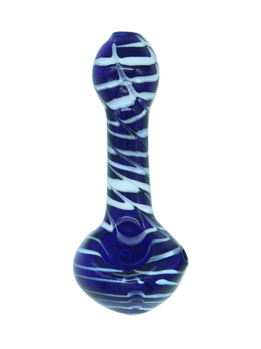 White Line Blue Glass Pipe White Line Blue Glass Pipe