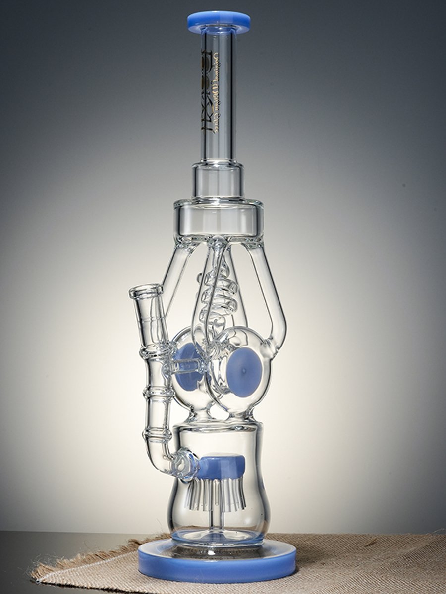 Lookah Bong 15.7 " Heavy-Duty Recycler Water Pipe - Clear Blue, Colors: Clear Blue, 10 image Lookah Bong 15.7 " Heavy-Duty Recycler Water Pipe - Clear Blue, Colors: Clear Blue, 10 image