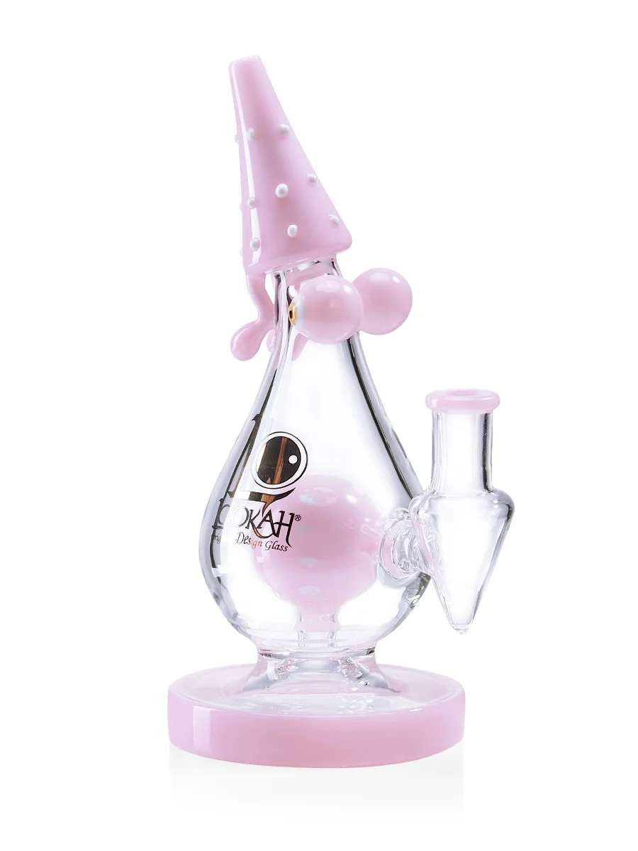 Lookah Bong 9" Mini Cute Polka Dot Monster Water Pipe pink side Lookah Bong 9" Mini Cute Polka Dot Monster Water Pipe pink side