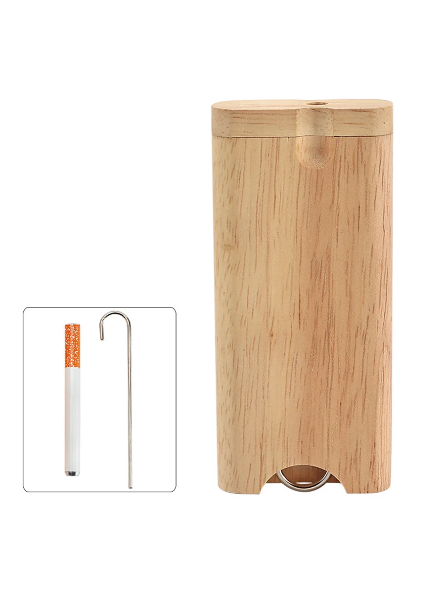 Dugout Metal Pipe & Wooden Stash Box Pine Dugout Metal Pipe & Wooden Stash Box Pine