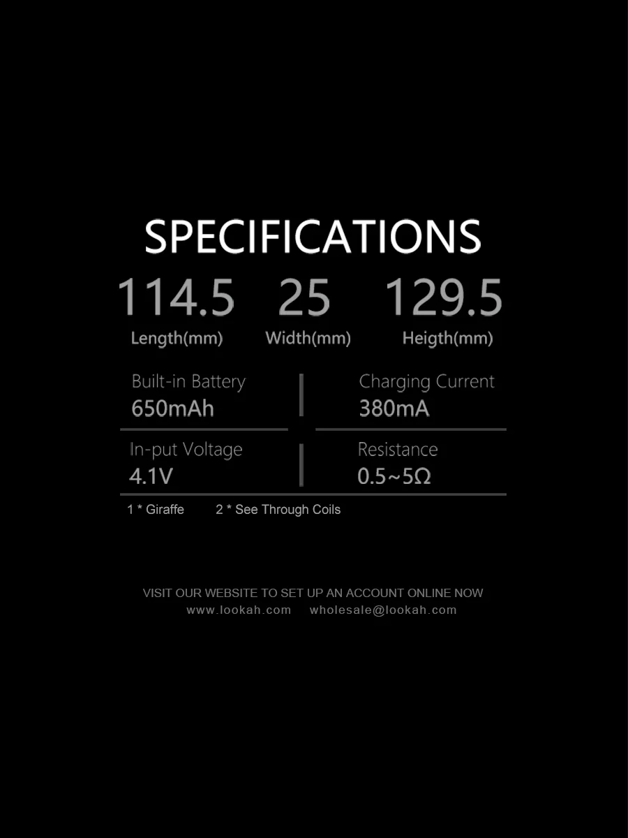 LOOKAH Giraffe Dab Pen Specification