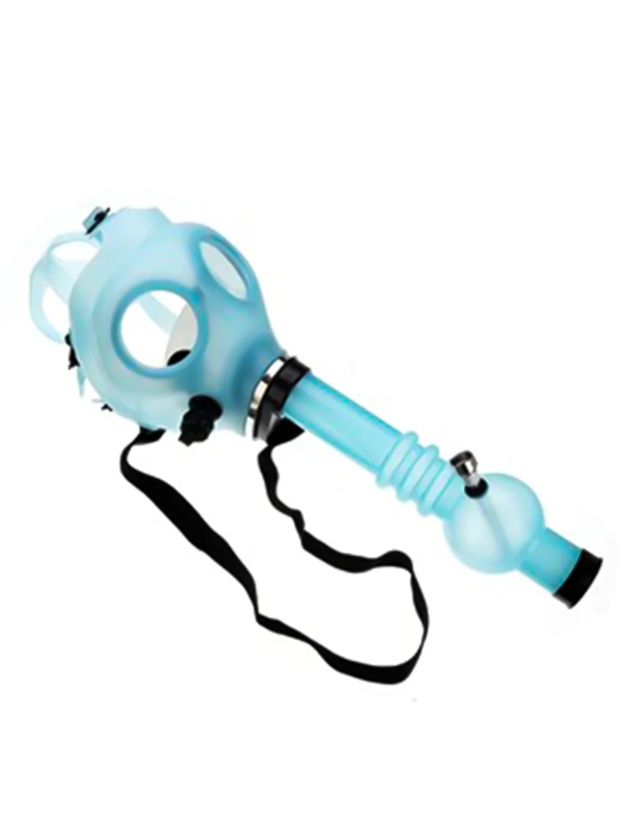 Water Blue Classic Glow-in-the-Dark Transfer Silicone Gas Mask Bong