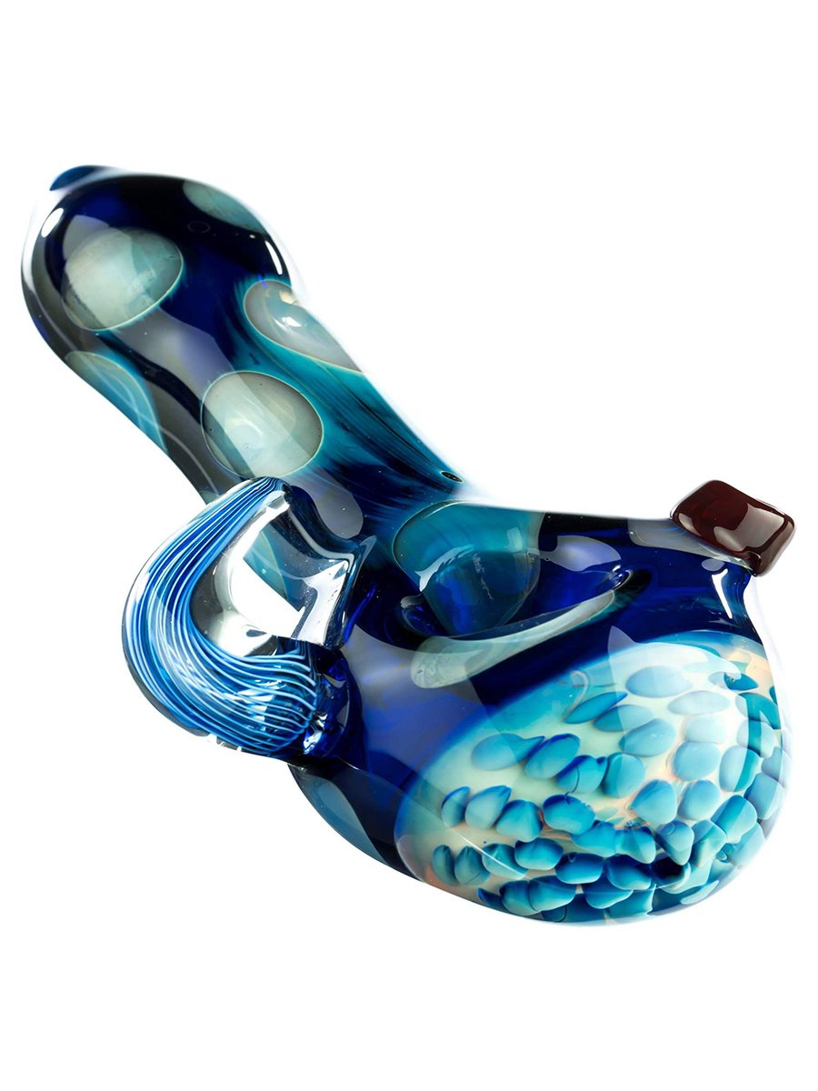 Side  Blue Ocean Whirlpool Glass Pipe Side  Blue Ocean Whirlpool Glass Pipe