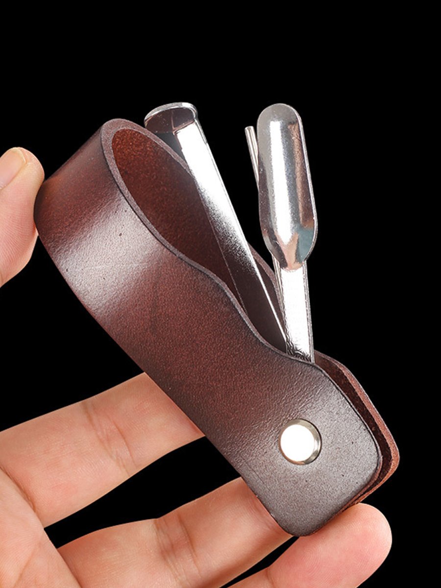 Leather Pipe Stand Holder Cleaning Tools4 Leather Pipe Stand Holder Cleaning Tools4