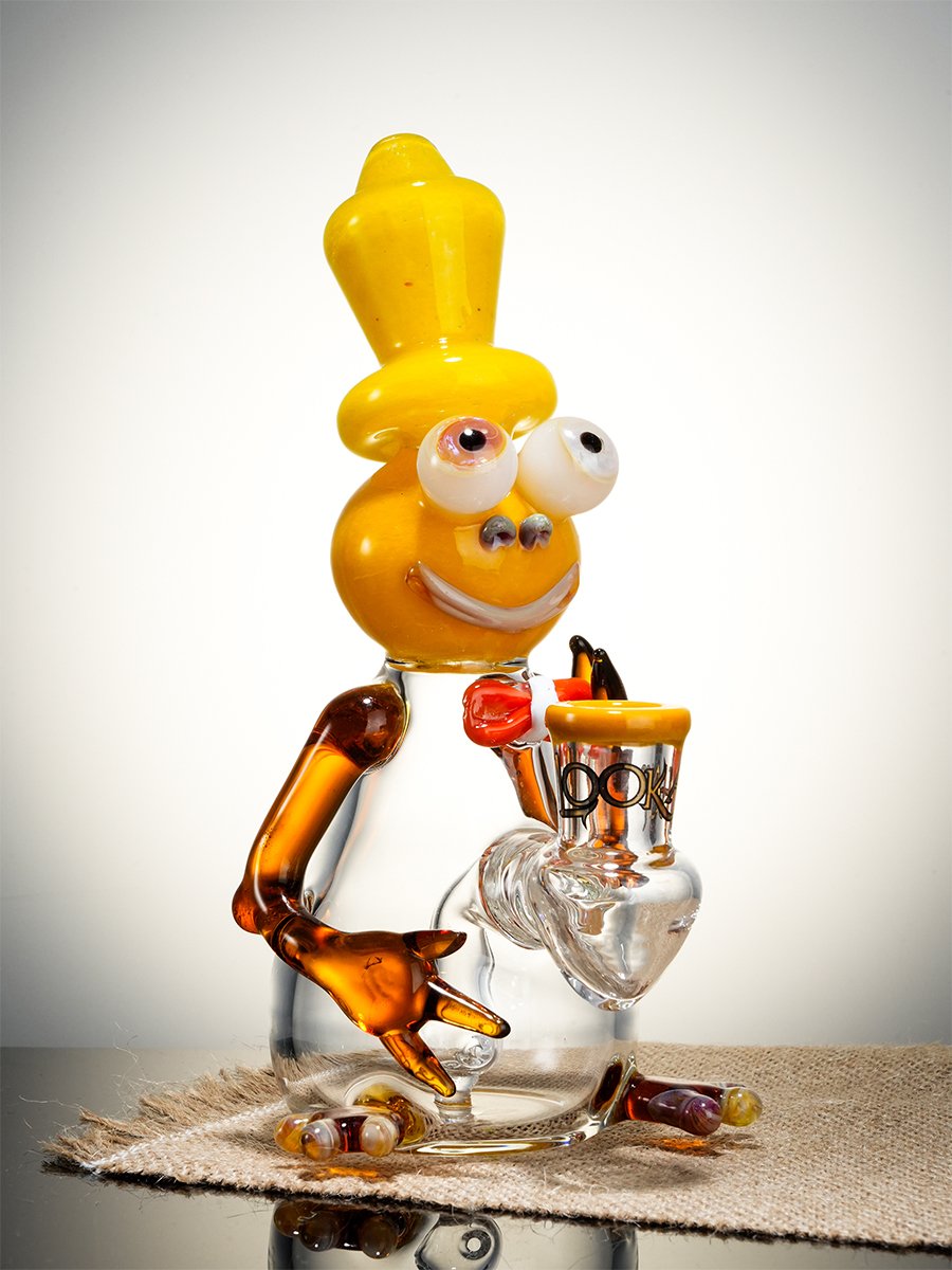 Lookah 8" Mini Cool Frog Themed Glass Dab Rig, Colors: White Jade, 3 image