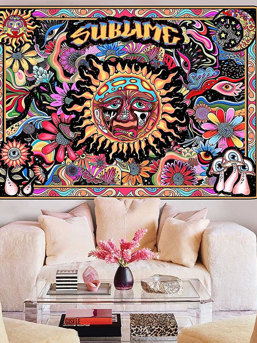Sun Mushroom Tapestry, Size: 37.40x28.74inch, 3 image Sun Mushroom Tapestry, Size: 37.40x28.74inch, 3 image