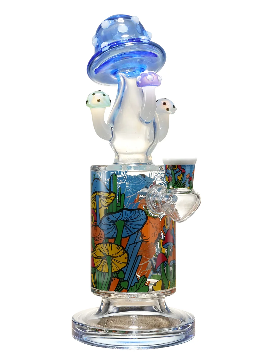 Lookah 10" Cute & Trippy Mushroom Showerhead Perc Glass Bong, Color: Discoloration, 4 image Lookah 10" Cute & Trippy Mushroom Showerhead Perc Glass Bong, Color: Discoloration, 4 image