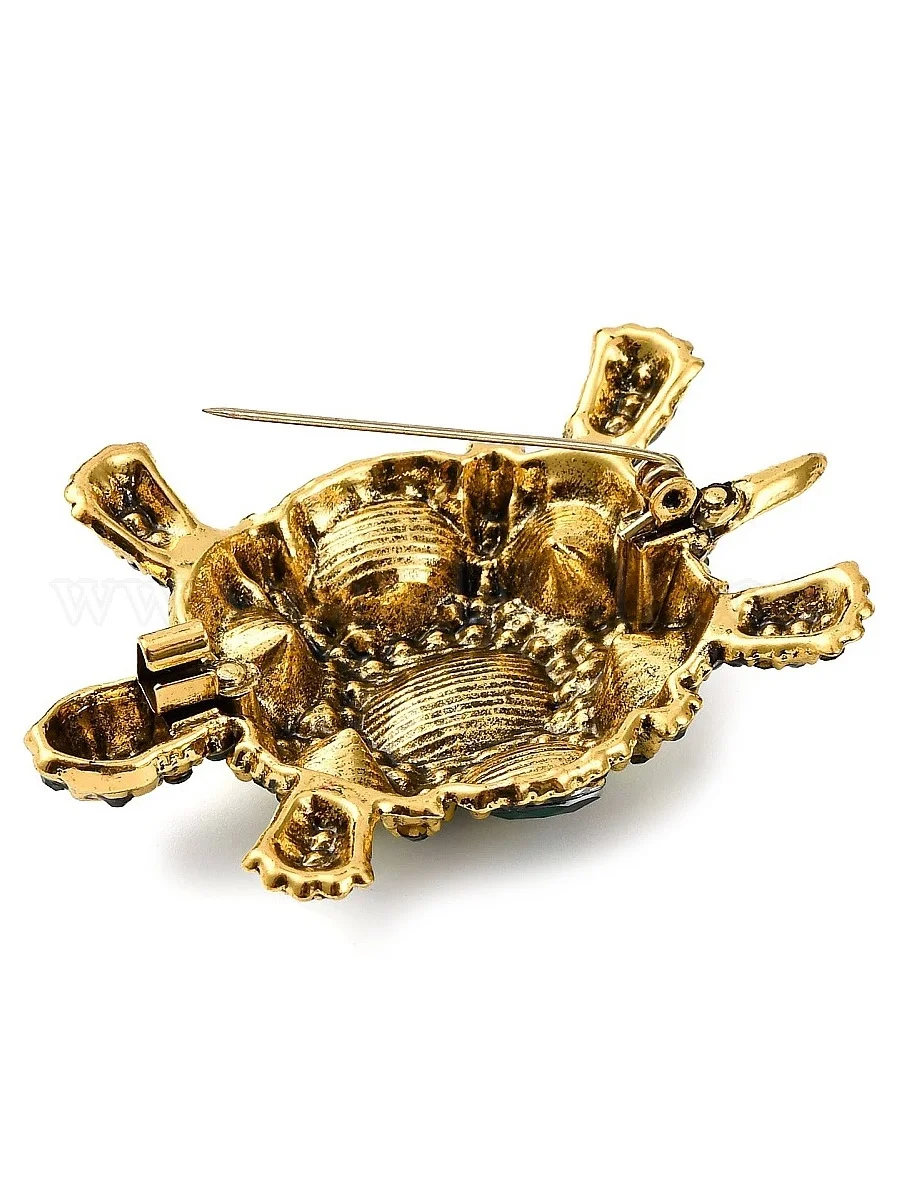 back of Rhinestone Turtle Brooch