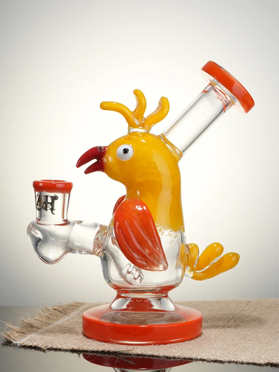 Lookah Bong 7" Mini Cute Chick Glass Water Pipe, Colors: Yellow