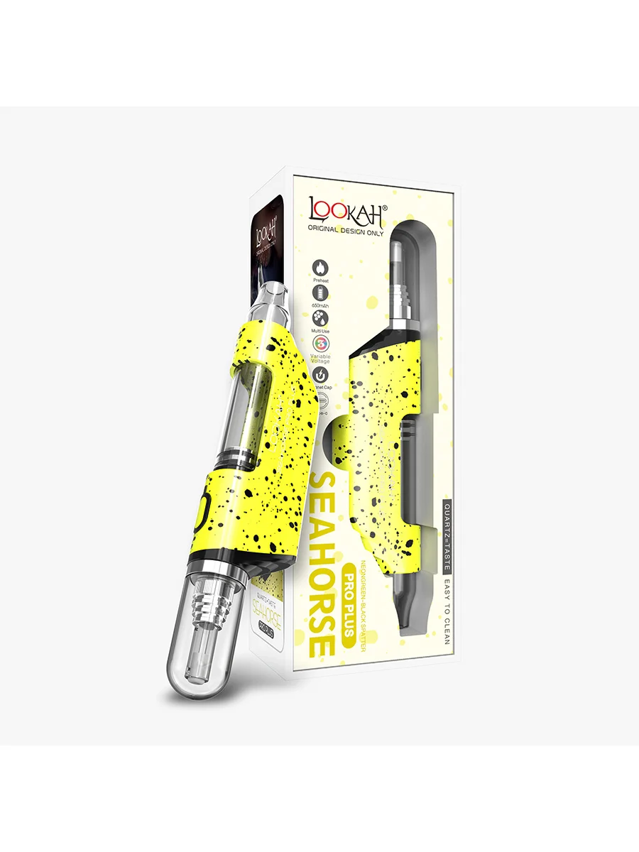 Seahorse Pro Plus Dab Pen Kit NeonGreen-Black Spatter Seahorse Pro Plus Dab Pen Kit NeonGreen-Black Spatter