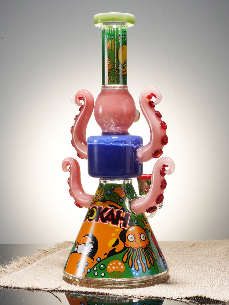 Lookah 10" Cute Lookah Octopus Glass Beaker Bong, Color: Orange, 7 image Lookah 10" Cute Lookah Octopus Glass Beaker Bong, Color: Orange, 7 image