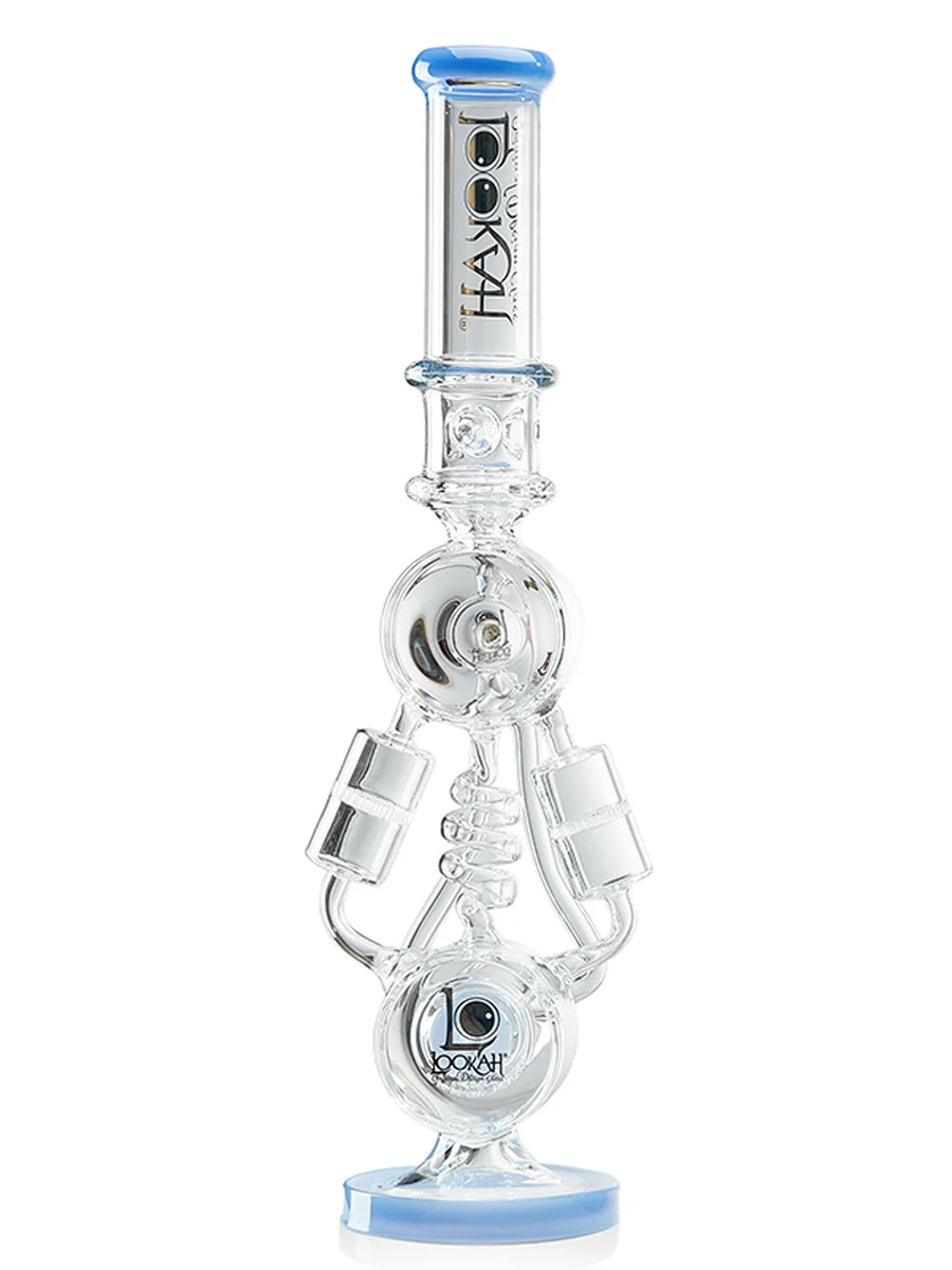 12" Ice Double Chamber Bong | Honeycomb Percolator | Blue