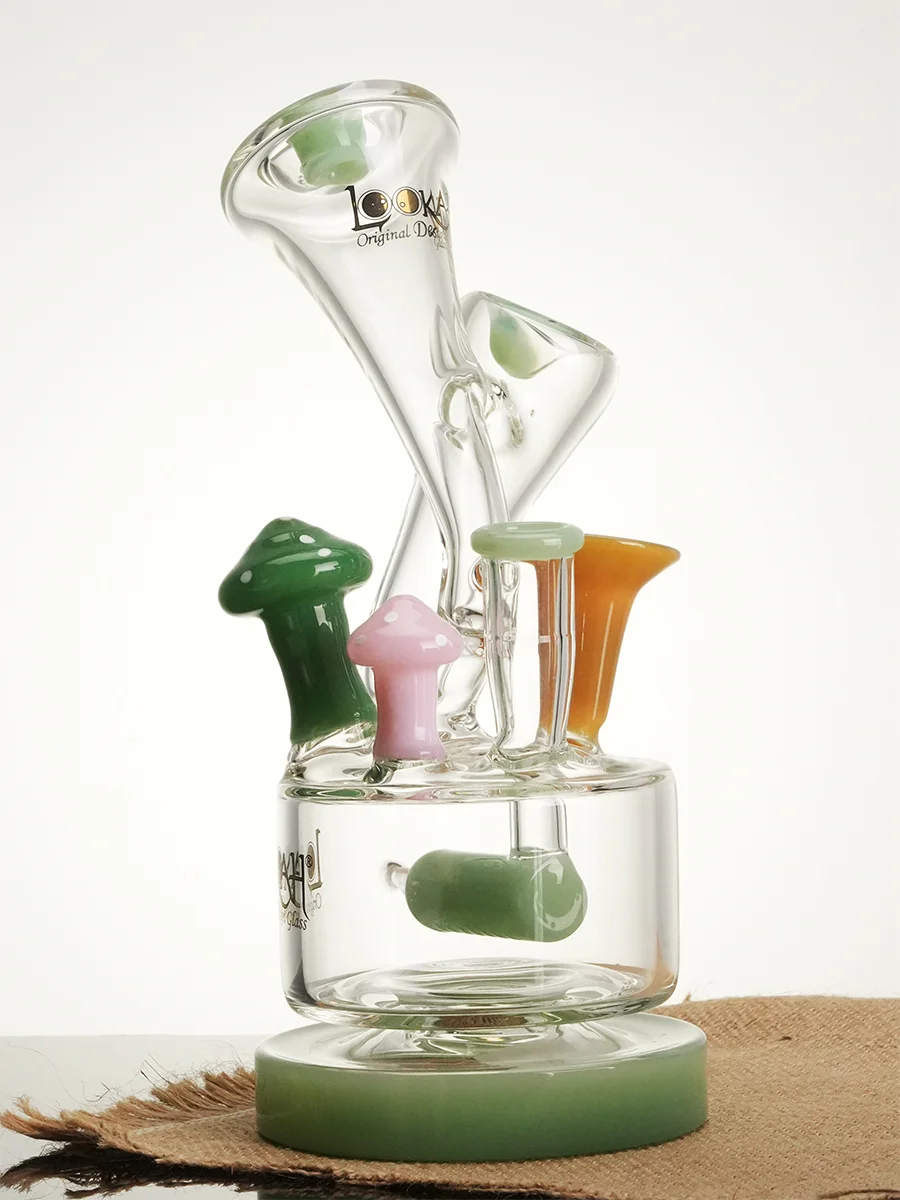 Lookah Bong 9" Cute Recycler Fairy Mushroom Recycler Water Pipe, Colors: Blue, 4 image