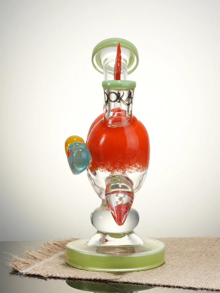 Lookah 7.5" Mini Cute Cupid’s Heart Glass Bong, Colors: Orange, 6 image Lookah 7.5" Mini Cute Cupid’s Heart Glass Bong, Colors: Orange, 6 image