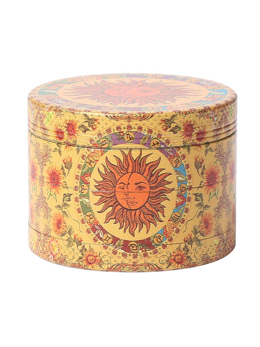 50mm Sun and Moon Pattern Herb Grinder 4 Layer