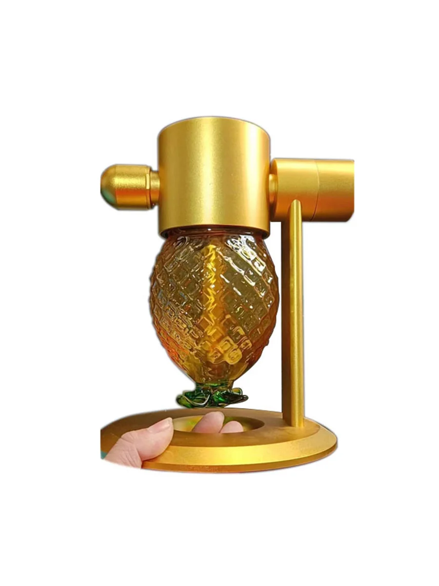 Purple Pineapple Rotatable Gravity Bong Golden Purple Pineapple Rotatable Gravity Bong Golden