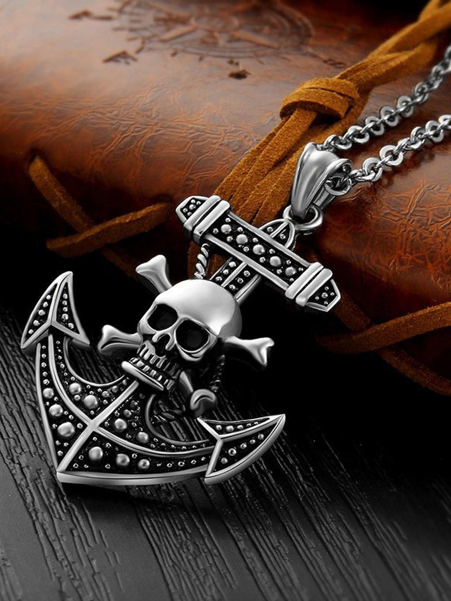 Skeleton Anchor Pendant Necklace, 7 image Skeleton Anchor Pendant Necklace, 7 image