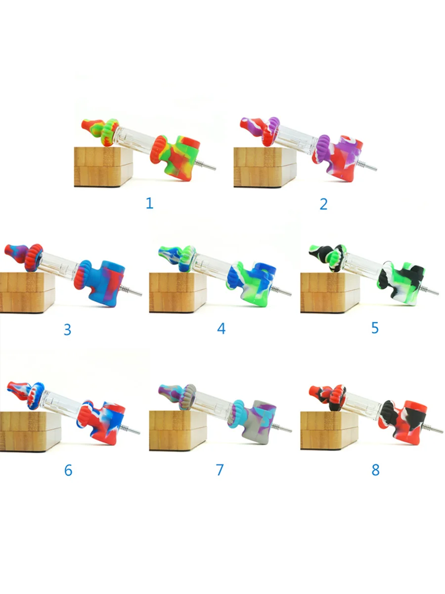 Silicone 2-in-1 Bubbler Pipe Nectar Collector Showcase2