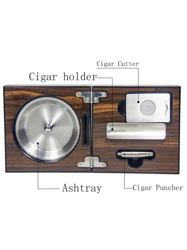 Luxury Wooden Cigar Ashtray with Phone/Tablet Holder