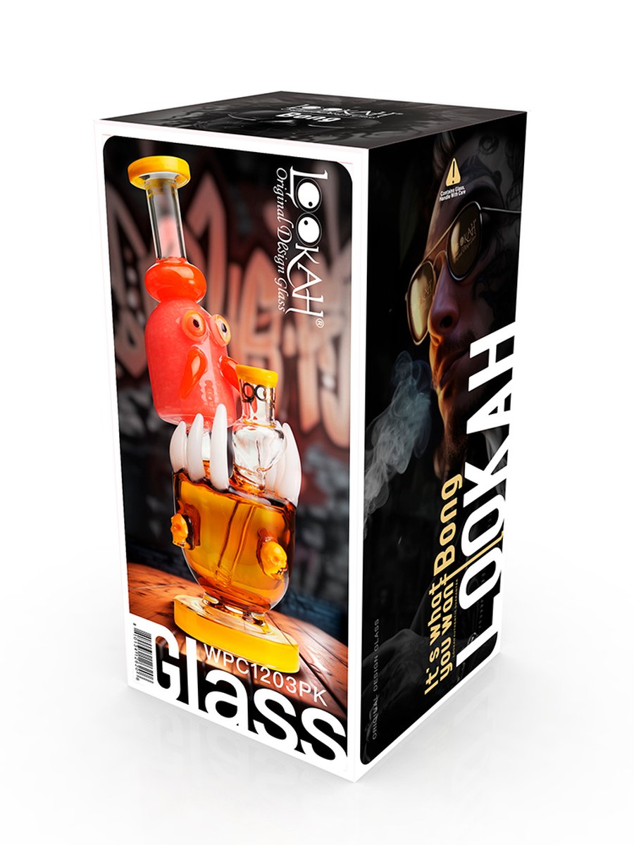 Lookah Bong 9.6" Cute Critter Octopus Dab Rig - Orange, Colors: Orange, 6 image