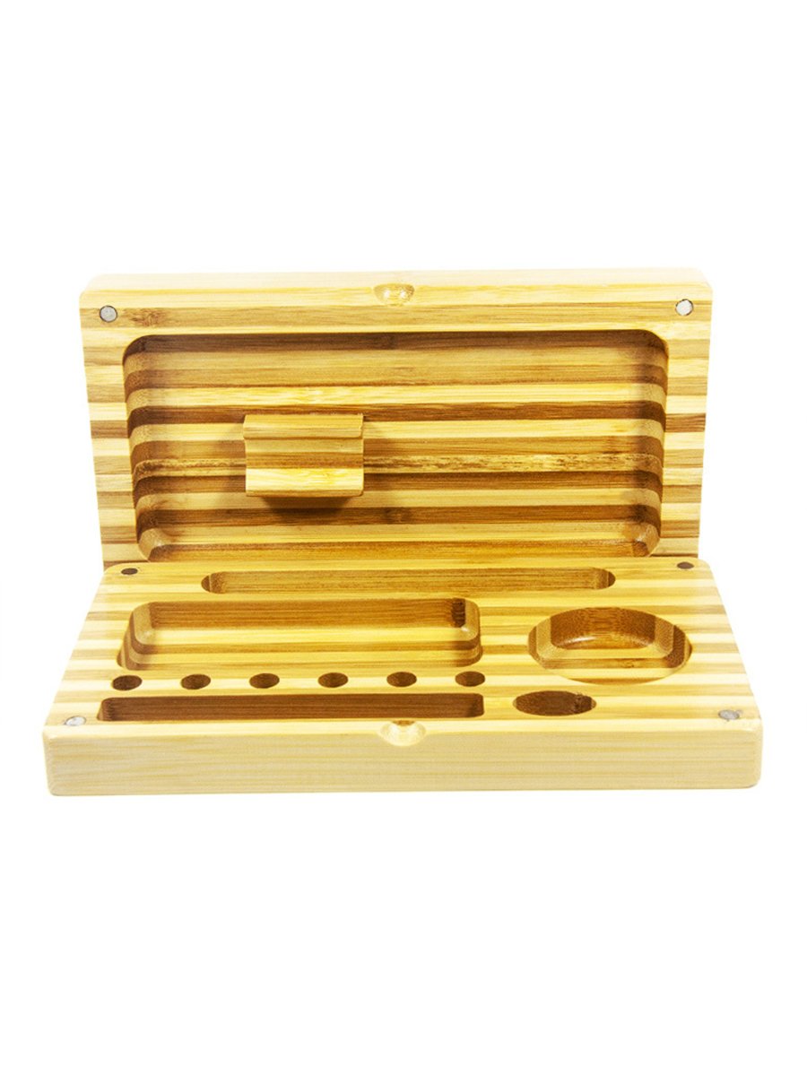 Details2 Natural Wood Double-Layer Bamboo Rolling Tray Details2 Natural Wood Double-Layer Bamboo Rolling Tray