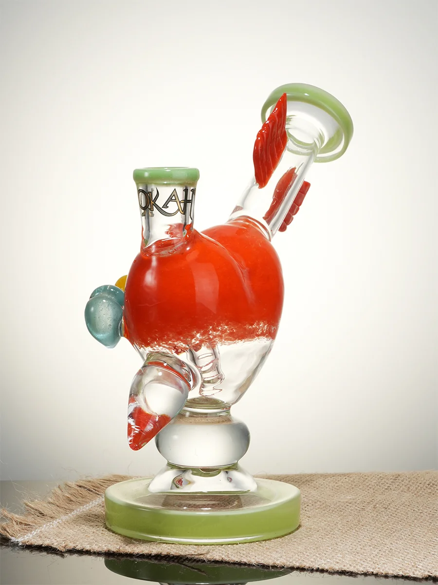 Lookah 7.5" Mini Cute Cupid’s Heart Glass Bong, Colors: Orange, 2 image Lookah 7.5" Mini Cute Cupid’s Heart Glass Bong, Colors: Orange, 2 image