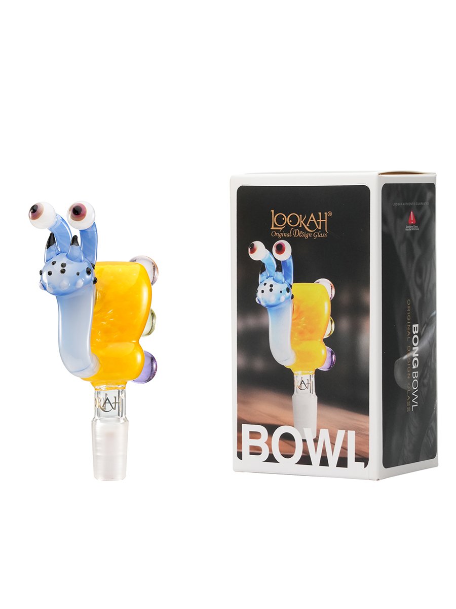 14MM Snail Glass Bowl, Color: Orange, 2 image 14MM Snail Glass Bowl, Color: Orange, 2 image