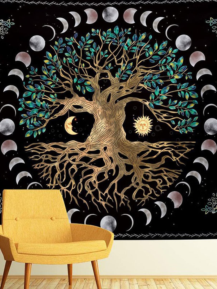 Tree of Life Tapestry, Size: 59.06x51.18inch, 5 image Tree of Life Tapestry, Size: 59.06x51.18inch, 5 image