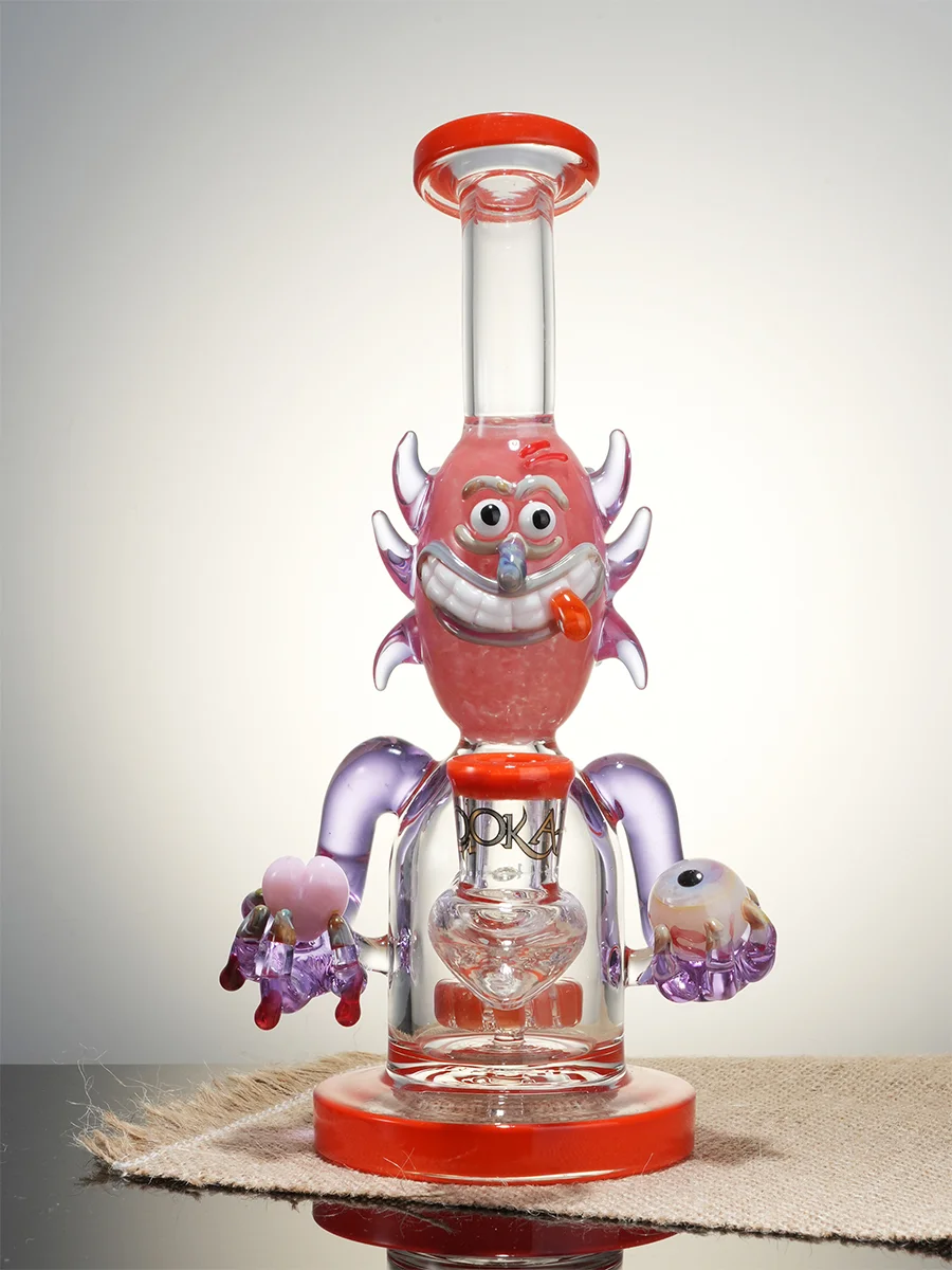 Lookah Bong 9" Turbine Perc Funny Looks Water Pipe, Colors: Yellow, 4 image Lookah Bong 9" Turbine Perc Funny Looks Water Pipe, Colors: Yellow, 4 image