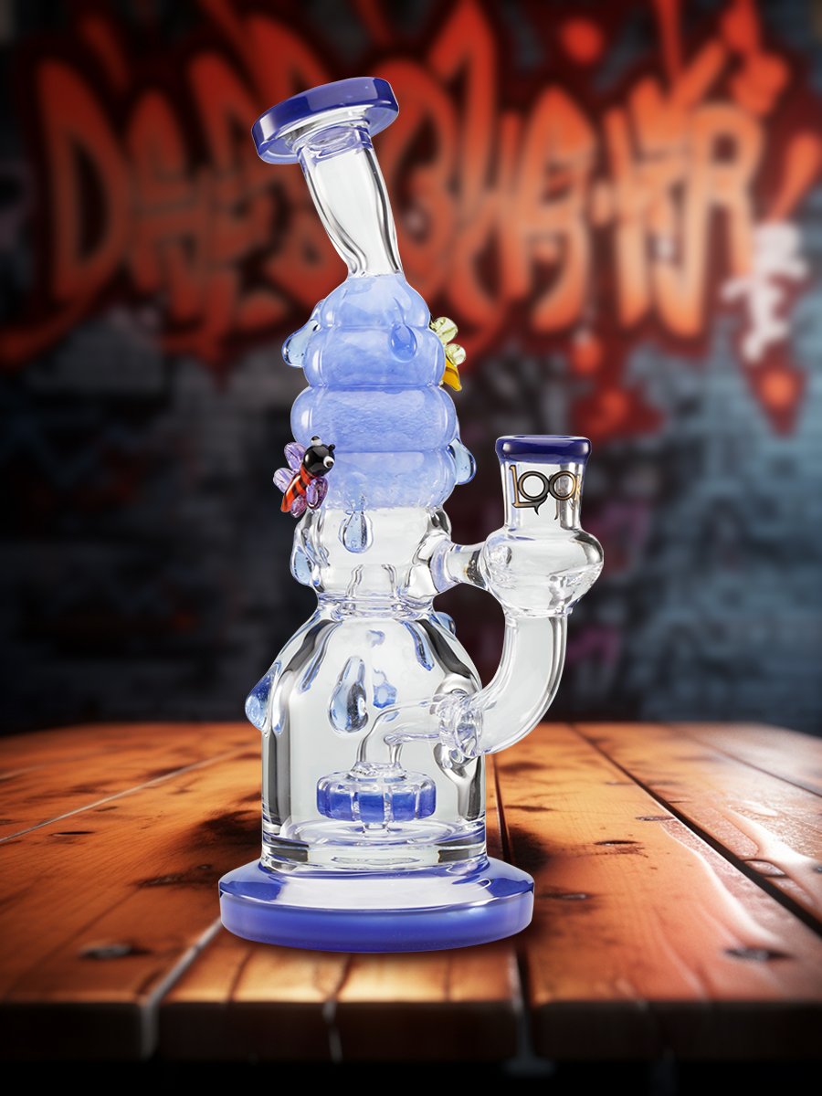 9-inch-bees-percolator-bong-blue
