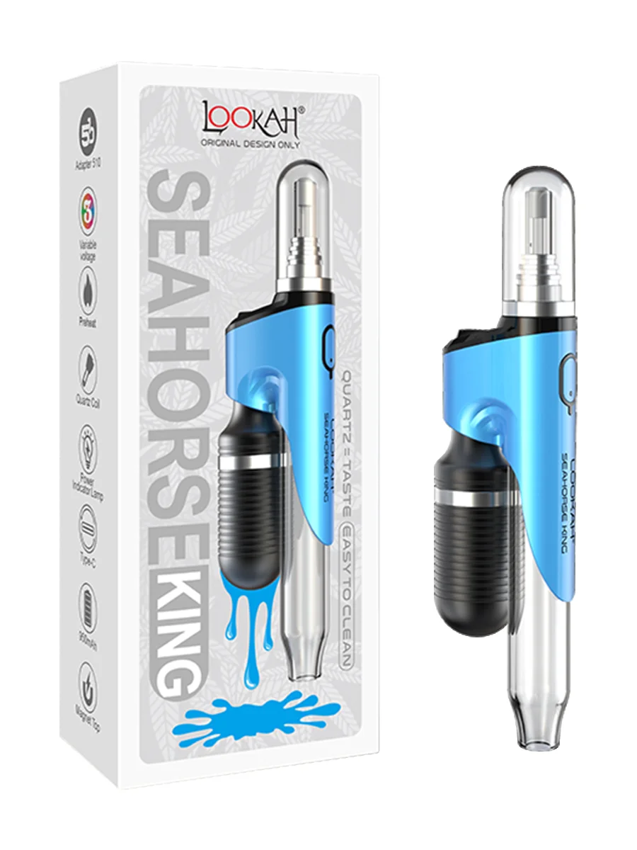 LOOKAH DAB PEN  Seahorse King  Electric Nectar Collector - Blue