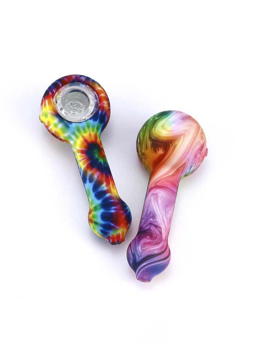 Silicone Spoon Hand Pipe With Glass Bowl Silicone Spoon Hand Pipe With Glass Bowl