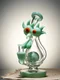 Lookah Bong 9" Cool Beast Recycler Bong Water Pipe, Colors: Green