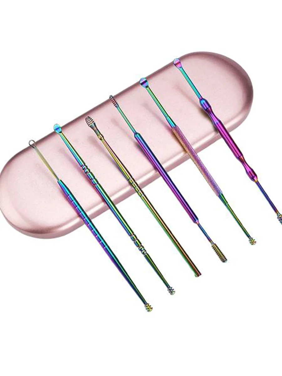 6PCS  Rainbow Titanium Ear Picker Tool Set3 6PCS  Rainbow Titanium Ear Picker Tool Set3
