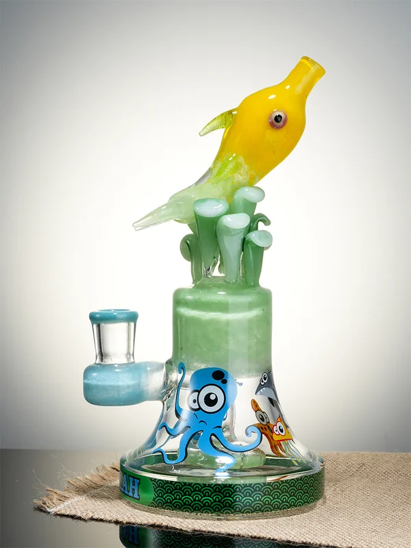 Lookah Rig 8.5" Cool Ocean World Artistic Dab Rig, Colors: Green, 2 image Lookah Rig 8.5" Cool Ocean World Artistic Dab Rig, Colors: Green, 2 image